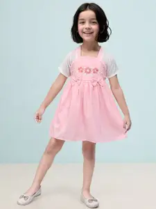 Toonyport Floral Square Neck Cotton Fit and Flare Dress