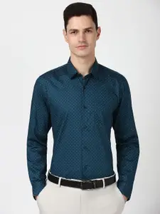 Peter England Men Micro Ditsy Printed Slim Fit Opaque Formal Shirt