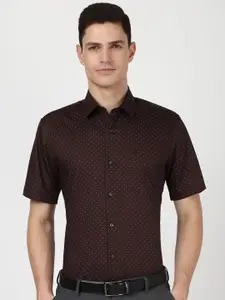 Peter England Men Micro Ditsy Printed Opaque Formal Shirt