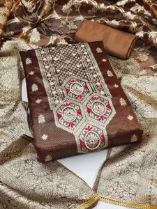 KIMISHA Ethnic Motifs Woven Design Zari Unstitched Dress Material