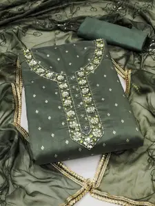 KIMISHA Floral Embellished Beads and Stones Unstitched Dress Material