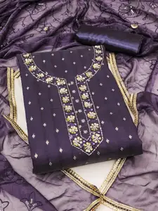 KIMISHA Embellished Beads and Stones Unstitched Dress Material