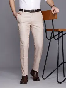 Raymond Men Checked Slim Fit Formal Trousers