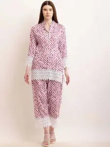 Vastrasky Global Printed Organic Cotton Top With Trousers Co-Ords
