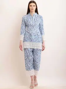 Vastrasky Global Printed Top With Trousers Co-Ords
