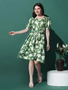FASHION DREAM Floral Print A-Line Dress