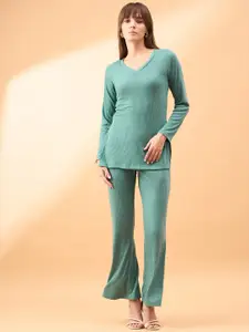 all about you V-Neck Top With Trouser Co-Ords