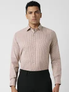 Van Heusen Men Slim Fit Micro Checks Checked Formal Shirt