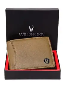 WildHorn Men Textured Leather Two Fold Wallet