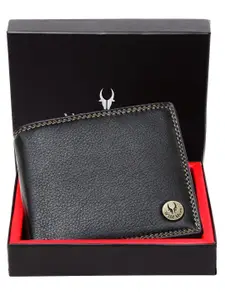 WildHorn Men Textured Leather Two Fold Wallet
