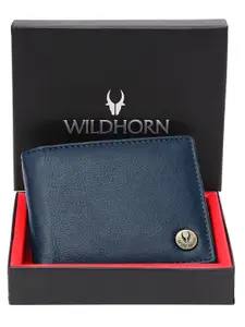 WildHorn Men Textured Leather Two Fold Wallet