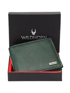 WildHorn Men Textured Leather Two Fold Wallet