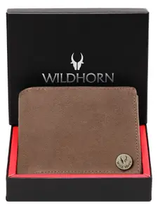 WildHorn Men Textured Leather Two Fold Wallet