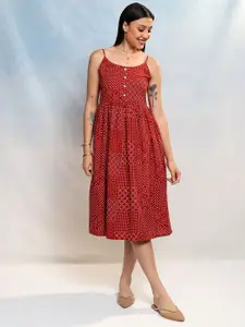 Vishudh Floral Print Fit & Flare Dress