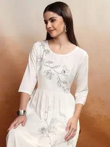 Vishudh Floral Fit & Flare Midi Dress