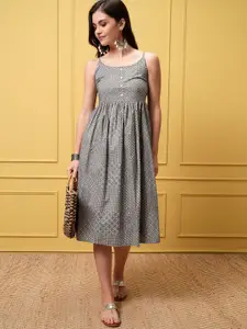 Vishudh Shoulder Straps Fit & Flare Dress