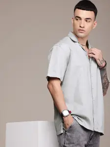 The Roadster Life Co. Pure Cotton Textured Relaxed Fit Opaque Casual Shirt