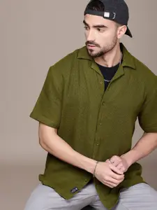 The Roadster Life Co. Textured Relaxed Fit Pure Cotton Casual Shirt