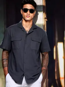 The Roadster Life Co. Pure Cotton Self Design Checked Relaxed Fit Casual Shirt