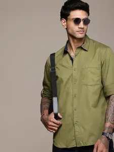 The Roadster Life Co. Pure Cotton Roll-Up Sleeve Casual Shirt