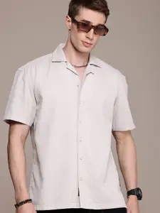 The Roadster Life Co. Pure Cotton Self Design Textured Opaque Casual Shirt