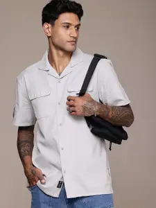 The Roadster Life Co. Pure Cotton Self Design Textured Relaxed Fit Casual Shirt