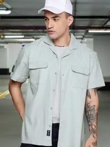 The Roadster Life Co. Pure Cotton Self Design Textured Relaxed Fit Casual Shirt