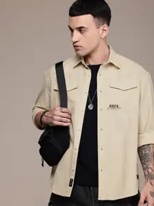 The Roadster Life Co. Drop-Shoulder Sleeves Relaxed Fit Pure Cotton Casual Shirt