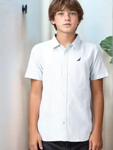 Nautica Boys Premium Opaque Striped Casual Shirt