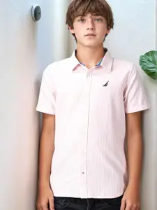 Nautica Boys Premium Opaque Striped Casual Shirt