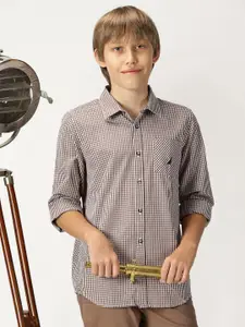 Nautica Boys Premium Opaque Checked Casual Shirt