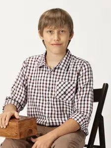 Nautica Boys Premium Opaque Checked Casual Shirt