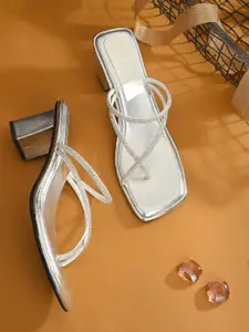 CLOG LONDON Embellished Block Heel Sandals