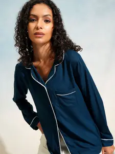 Tokyo Talkies Women Textured Solid Casual Shirt