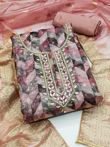 KIMISHA Embellished Women Organza Embroidered Unstitched Dress Material