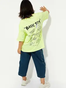 max URB_N Women Oversized Back Printed T-shirt