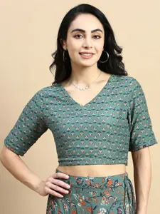 De Moza Printed Saree Blouse