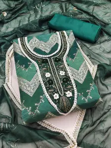 KIMISHA Embellished Organza Unstitched Dress Material