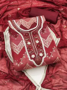 KIMISHA Embellished Organza Unstitched Dress Material