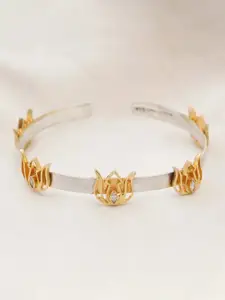 Unniyarcha Gold Plated Lotus Design Wraparound Bracelet