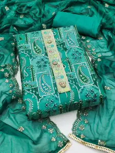 KIMISHA Embellished Organza Unstitched Dress Material