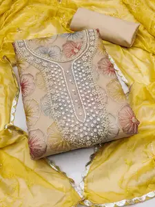 KIMISHA Embellished Organza Unstitched Dress Material