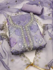 KIMISHA Embellished Organza Unstitched Dress Material