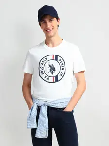 U.S. Polo Assn. Denim Co. Men Brand Logo Printed Round Neck Slim Fit T-shirt