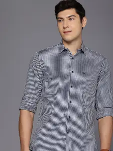 Allen Solly Pure Cotton Classic Fit Grid Tattersall Checks Opaque Casual Shirt