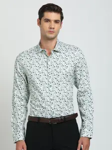Turtle Premium Slim Fit Floral Printed Spread Collar Formal Shirt