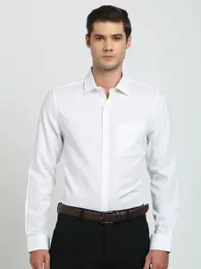 Turtle Classic Slim Fit Spread Collar Printed Pure Cotton Formal Shirt