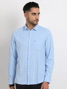 Turtle Relaxed Slim Fit Windowpane Checks Pure Cotton Casual Shirt