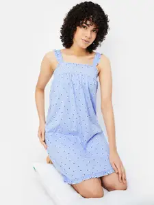 max Printed Shoulder Straps Sleeveless Pure Cotton Nightdress