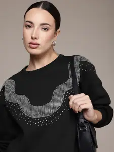 bebe Studded Embellished Sweatshirt